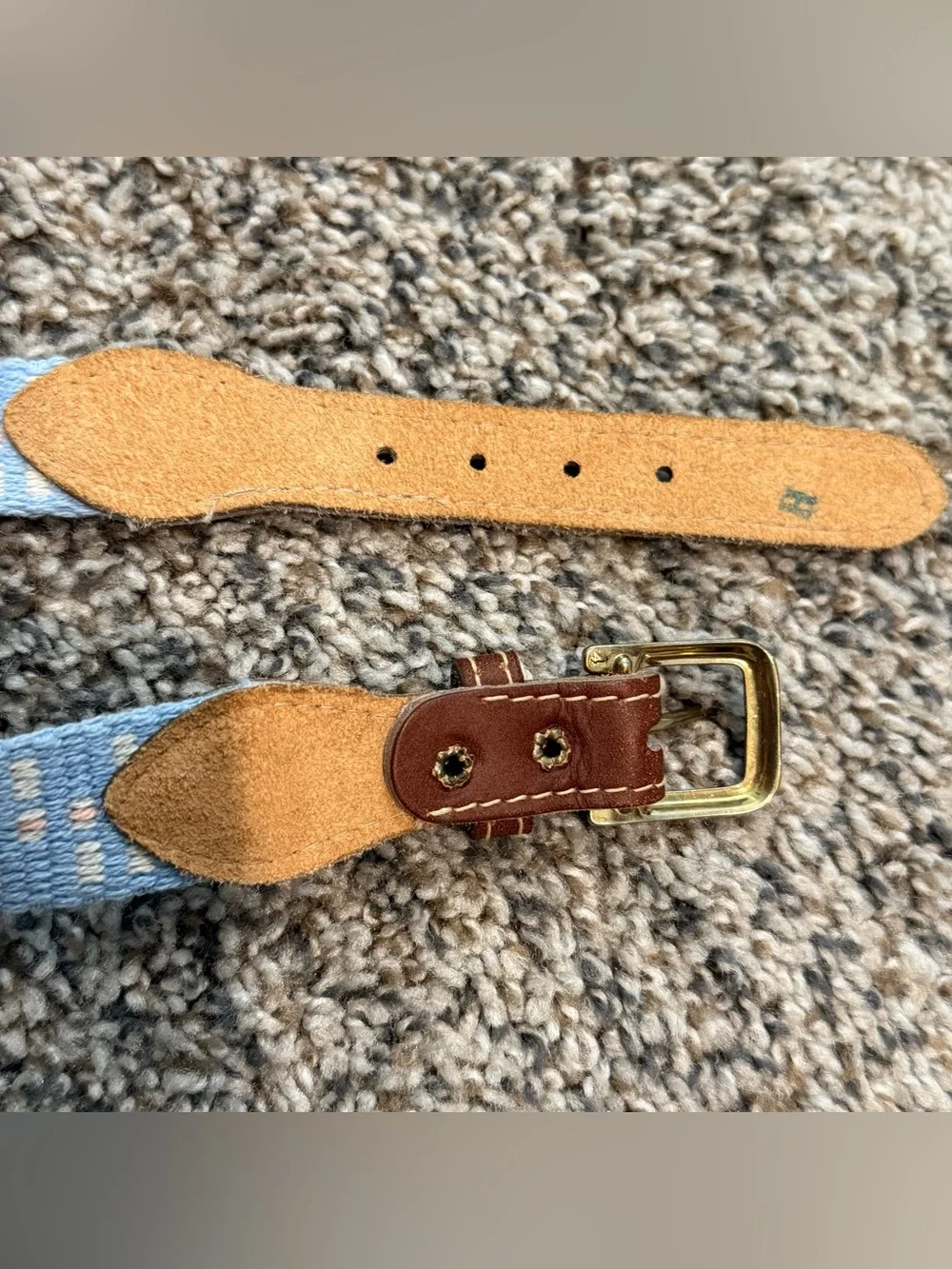 🔥 Vintage 70s 80s Light Blue Woven Leather Belt Men’s Unisex size 34